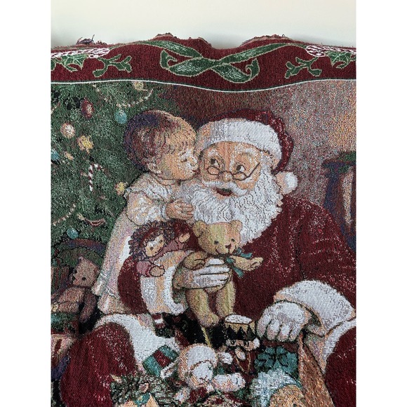 American Vintage Christmas Santa Toys Tapestry Blanket - Picture 1 of 10